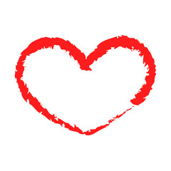 Heart drawing in hand drawn style. Heart in doodle style. Stylized heart isolated from background. Vector illustration. Symbol of love