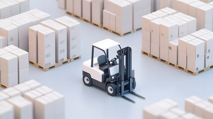 Forklift Loads Cargo Into Automated Warehouse Systems for Streamlined Logistics