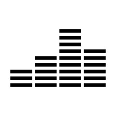 
Illustration showing a black sound icon on a white background