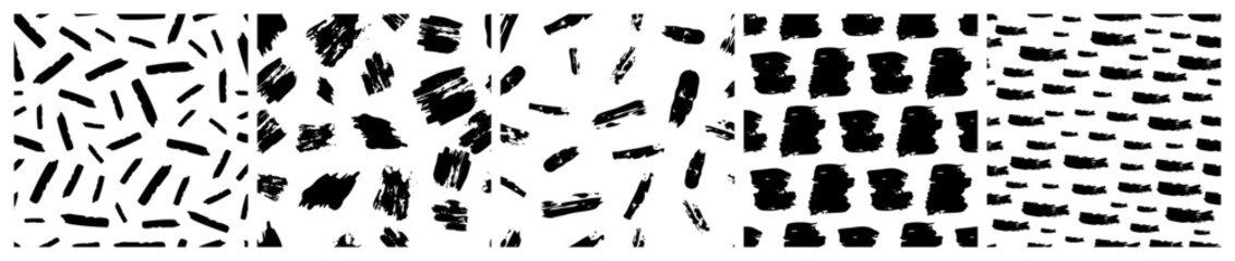Set of seamless patterns with scribble smears