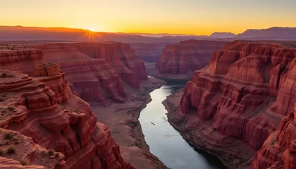 Fotobehang Sunrise over the Colorado River in Glen Canyon, Arizona © Andini