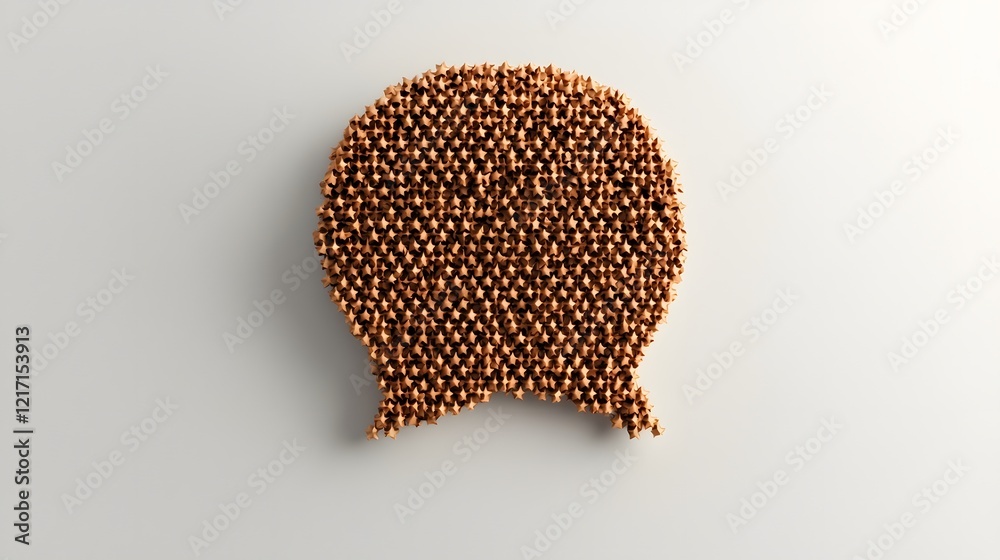 Poster 3d of an ornate gold speech bubble with intricate star patterns and luxurious satisfaction bars