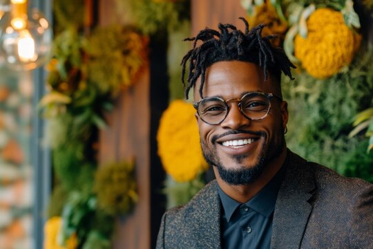 A job interview scene where the recruiter smiles warmly at a nervous candidate, creating a positive and encouraging environment