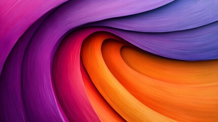 Vibrant Gradient Curve Blending Orange and Purple Abstract Art Design