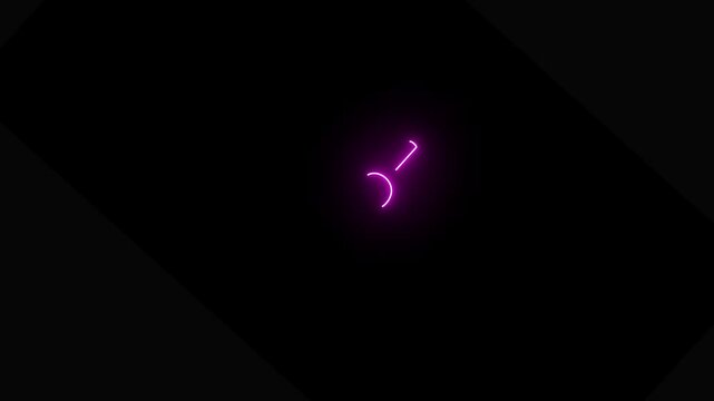 Simple pink  neon brush and painting related icons.technologycal using computer,using phone and camera oftion.