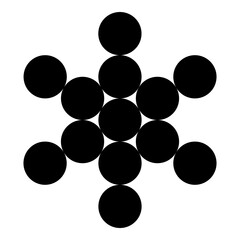 Fruit of life symbol Sacred geometry icon black color vector illustration image flat style