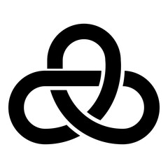 Gordian knot Sacred geometry symbol icon black color vector illustration image flat style