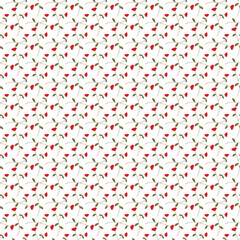 Christmas Poinsettia Flower Seamless Vector Pattern Design