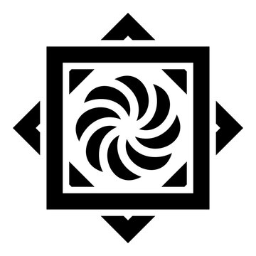 Armenian Arevakhach Neo paganism symbol sunny cross solar mythology Hetanism Armenian neo powder heathenism Eternity sign pumpkin icon black color vector illustration image flat style
