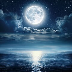 Full Moon Over the Sea