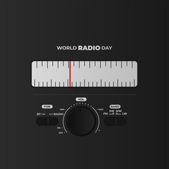 World Radio Day creative design for social media post, poster 3D Illustration