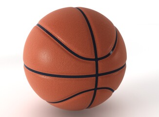 Fototapeta premium Basketball isolated on white background. Standard orange basket ball. Perfect for sports advertising 