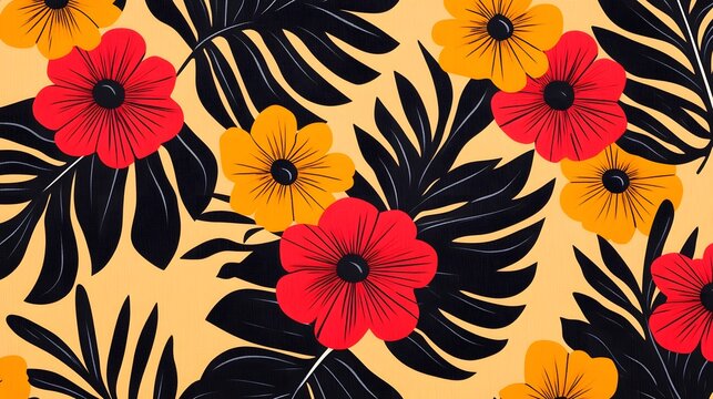 Vibrant Seamless Pattern Inspired by Colorful African Ankara Textile Designs