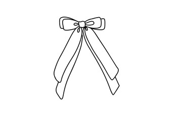 Decorative fashion hair bow in sketch doodle style. Vector illustration