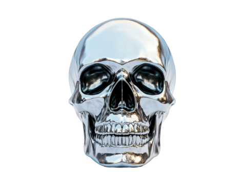Isolated Chrome Skull