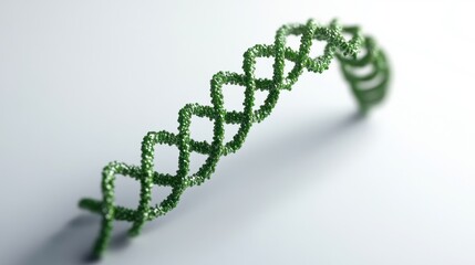 Artistic representation of dna with green molecular structure for scientific and educational purposes