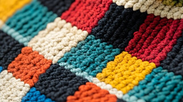 Vibrant Chuspa Textile with Intricate Woven Patterns in Contrasting Colors