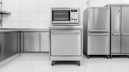 Fototapeta premium Industrial Chocolate Tempering Equipment for Gourmet Cake Toppings in Bakery Food Production