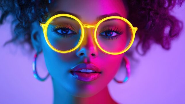 Neon Lights and Bold Fashion: A Portrait of Style