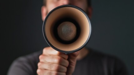 Close-up of a person speaking through a megaphone highlighting communication power National Whistleblower Reward Day