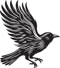 crow on a white background