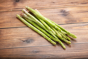 Raw green uncooked asparagus sprout