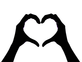 Isolated Heart Shape Made with Hands Silhouette