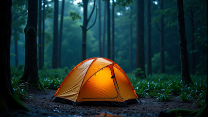 tent in the forest