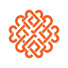 Abstract heart ornament logo, 
motif logo catchy icon simple logo modern corporate, abstract letter logo, Buddhistic Shrivatsa symbol on white background