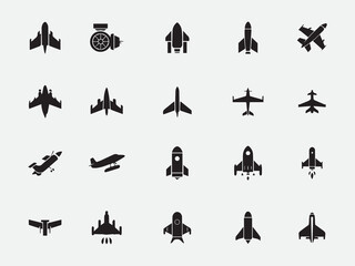 Obraz premium Fighter Plane Graphics in Simple silhouettes Minimalist Style