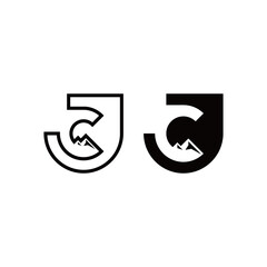 J C mountain letter logo
