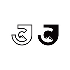 J C mountain letter logo
