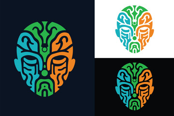 Fototapeta premium natural therapy mind for health logo designs simple modern, All men face are Beautiful Autism Quote T shirt design, typography 