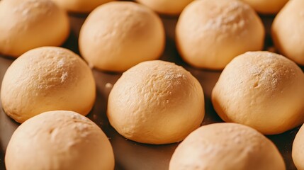 Freshly Baked Brioche Rolls Rising in a Controlled Fermentation Proofer Cabinet