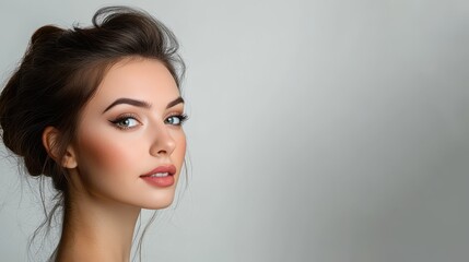 Obraz premium Beautiful Woman with Perfect Makeup and Hair