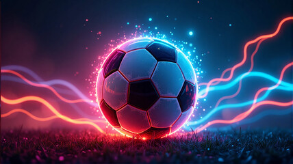 Naklejka premium soccer ball with fire