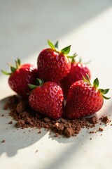 Frutos de cacao frescos y suelto en la superficie, hermoso, frutales, fresco