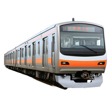 train on a white background