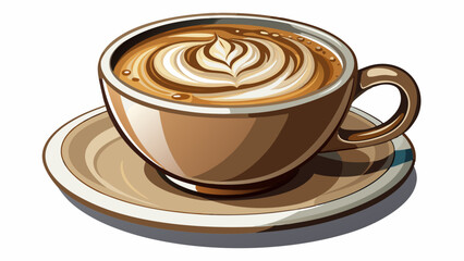 light cup of hot cappucino, side view, white background, photography