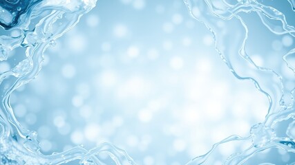 Abstract Blue Water Frame Background for Design Projects