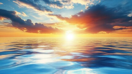 Fototapeta premium A serene seascape featuring gently rolling ocean waves, captured in soft, fluid motion.