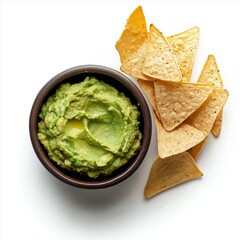 Bowl of Guacamole with Tortilla Chips