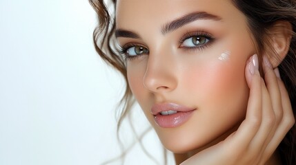 Fototapeta premium Beautiful Woman with Flawless Skin and Perfect Makeup