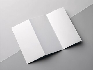 Minimalistic Trifold Brochure Mockup on a Clean Background Perfect for Showcasing Designs and Ideas in a Professional Presentation