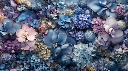 Elegant Floral Arrangement in Muted Pastel Colors with High Detail