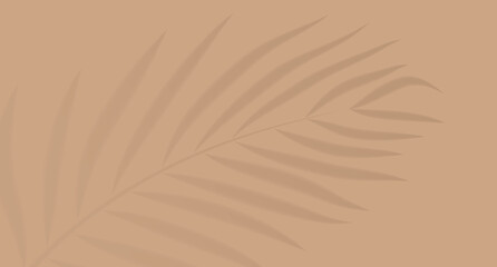 Tropical palm leaf shadow, beige background, natural sunlight effect, minimalistic botanical design. © Тима Рябец