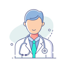 doctor with stethoscope icon, doctor with stethoscope vector illustration-simple illustration of doctor with stethoscope, perfect for doctor with stethoscope logos and icons