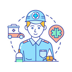 emergency medical technician icon, emergency medical technician vector illustration-simple illustration of emergency medical technician, perfect for emergency medical technician logos and icons