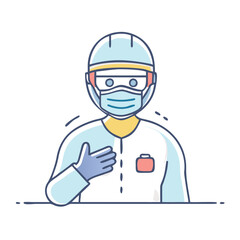healthcare worker with ppe icon, healthcare worker with ppe vector illustration-simple illustration of healthcare worker with ppe, perfect for healthcare worker with ppe logos and icons