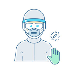healthcare worker with ppe icon, healthcare worker with ppe vector illustration-simple illustration of healthcare worker with ppe, perfect for healthcare worker with ppe logos and icons